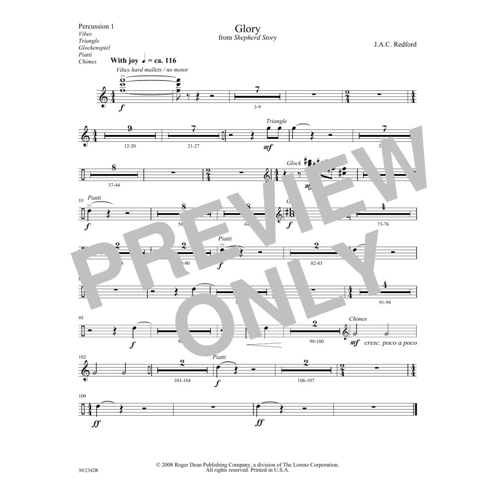 Glory - Percussion 1
